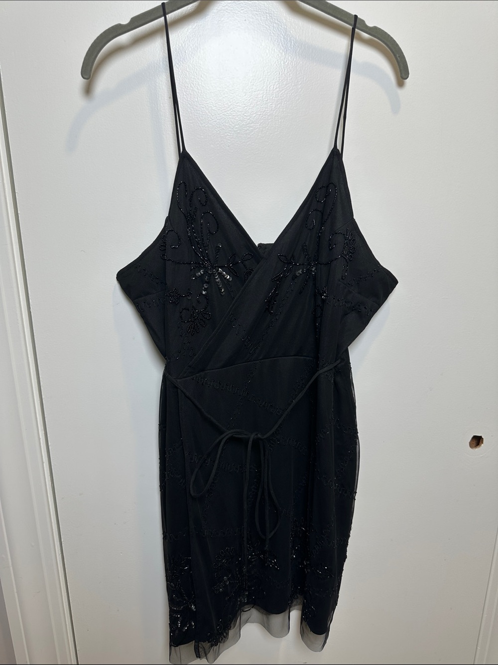 RAGA Black Beaded Wrap Mini Dress (24)